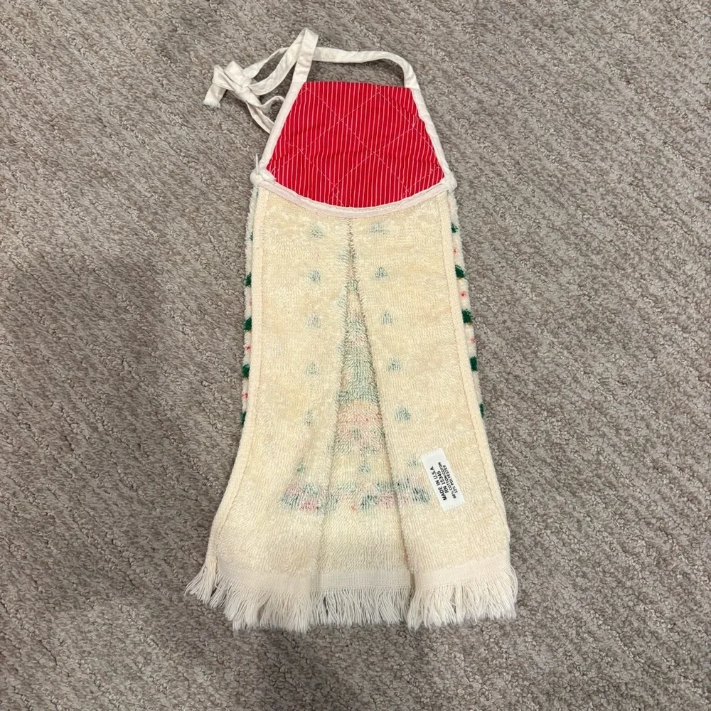 Vintage Christmas Tree Hanging Hand Dish Towel